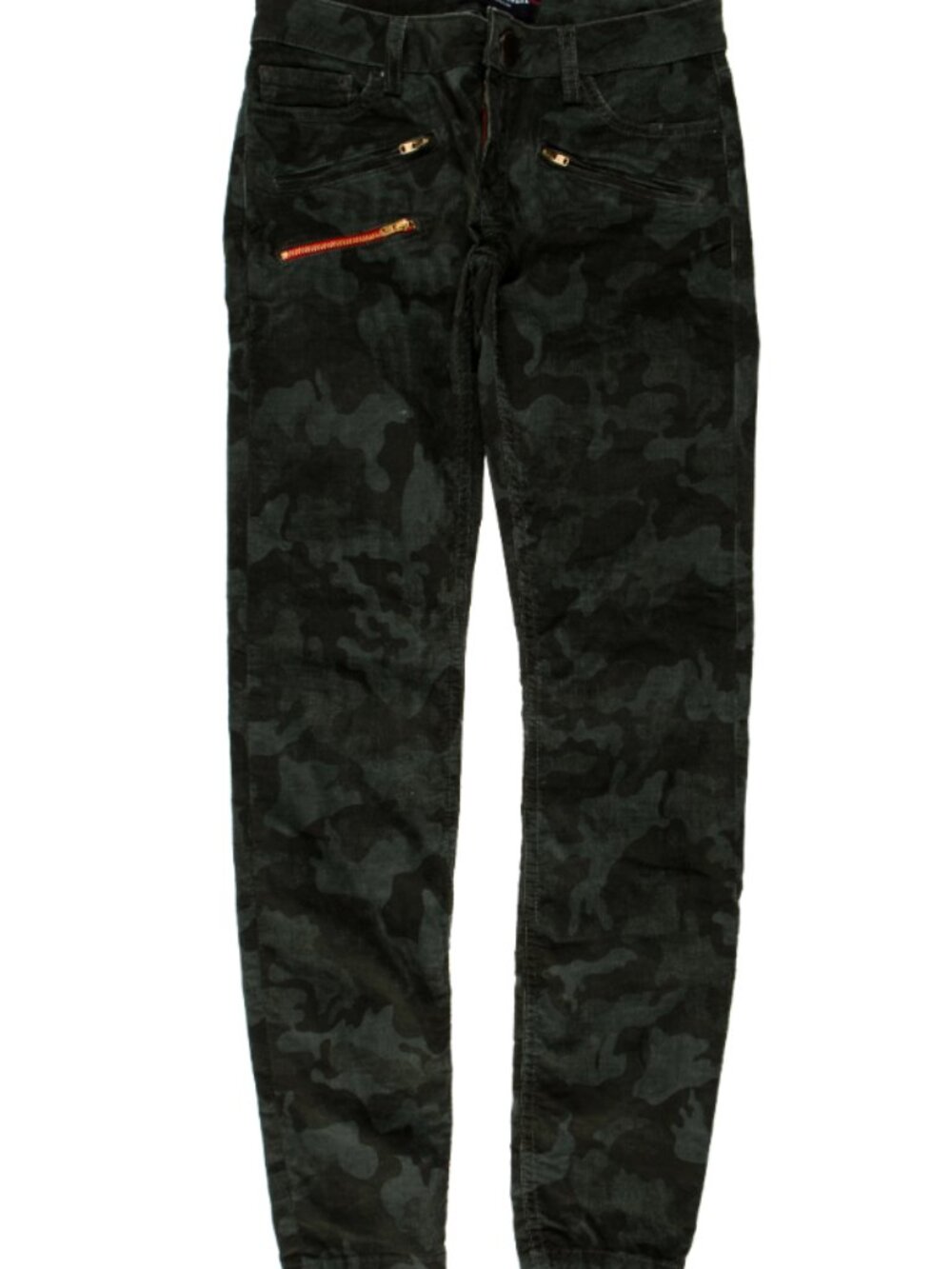 Etienne Marcel Green Camo Corduroy Skinny Pants Size 24